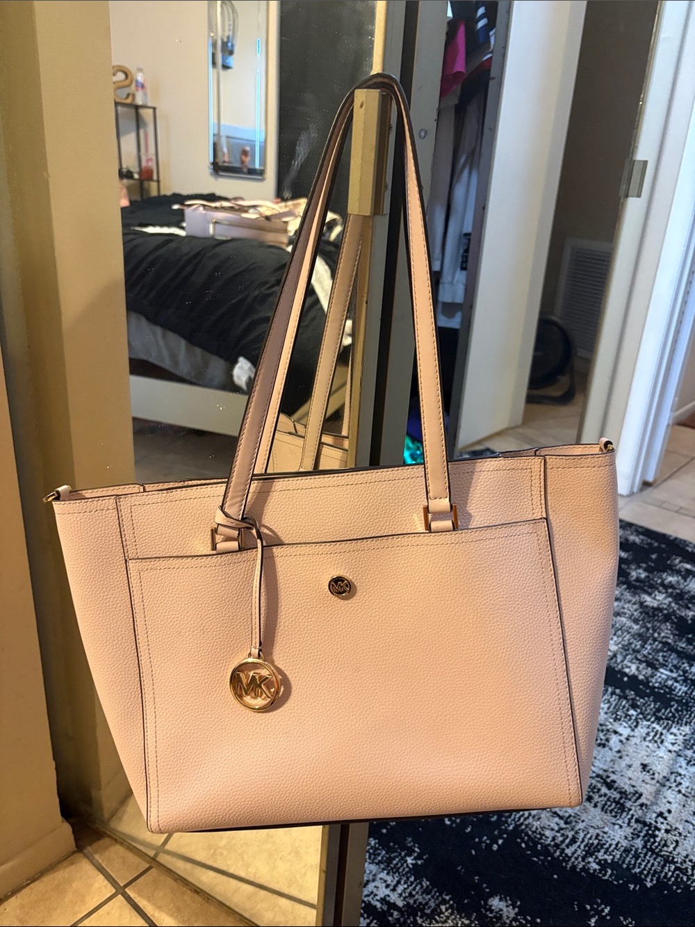 Michael Kors Pink Blush Pebbled Leather Tote